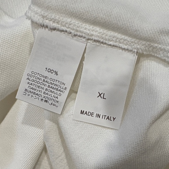 Brunello Cucinelli Cream Polo with Red and Gray Striped Collar XL - Picture 3 of 5